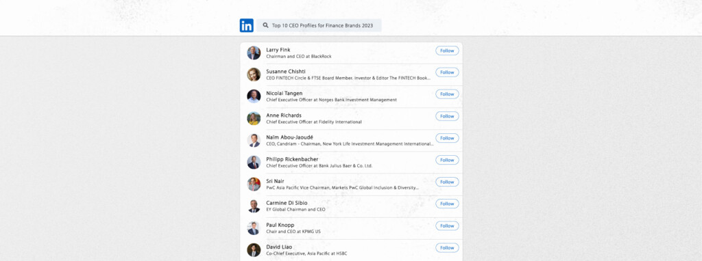 Top 10 CEO profiles 2023 edition